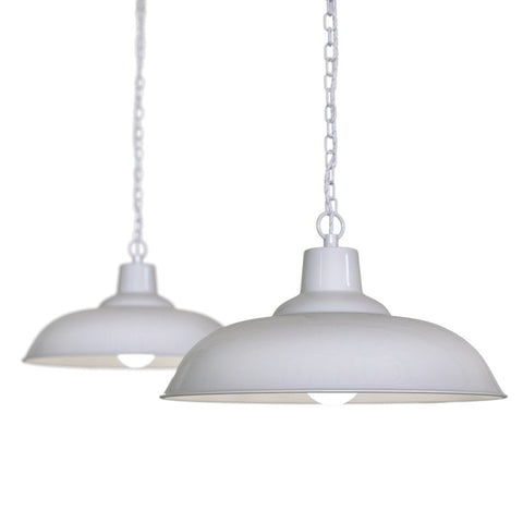 Portland Reclaimed Style Industrial Pendant Light Pale Grey - SE Home
