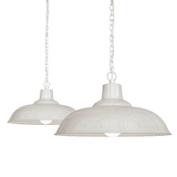 Hand Painted Iron Pendant Lights Portland Reclaimed Style Industrial Pendant Light Clay White Cream