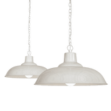 Portland Reclaimed Style Industrial Pendant Light Clay White Cream - SE Home