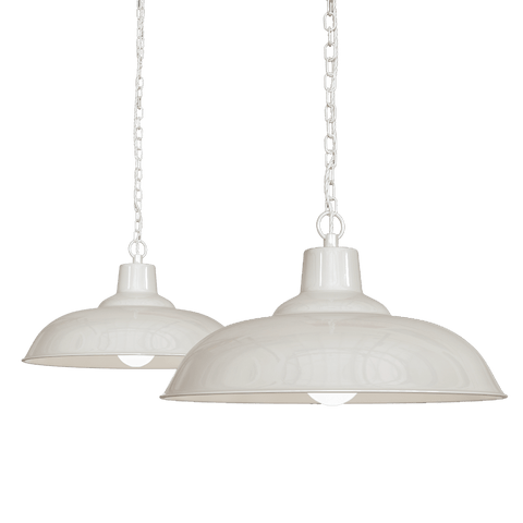 Portland Reclaimed Style Industrial Pendant Light Clay White Cream - SE Home