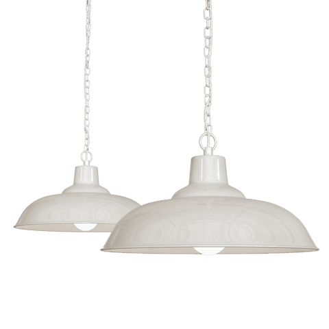 Hand Painted Iron Pendant Lights Portland Reclaimed Style Industrial Pendant Light Clay White Cream