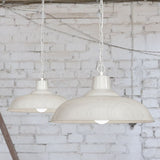 Hand Painted Iron Pendant Lights Portland Reclaimed Style Industrial Pendant Light Clay White Cream