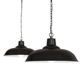 Portland Reclaimed Style Industrial Pendant Light Matt Black - SE Home