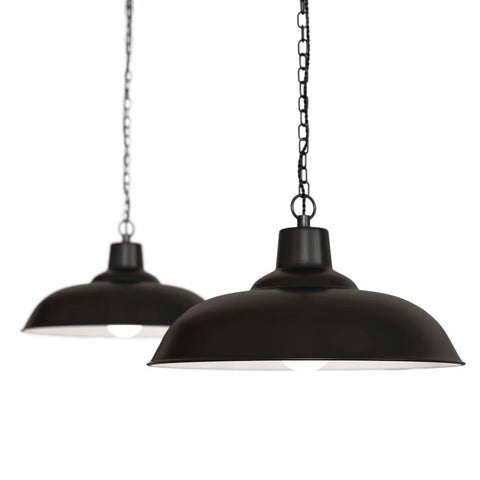 Portland Reclaimed Style Industrial Pendant Light Matt Black - SE Home