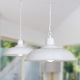Portland Reclaimed Style Industrial Pendant Light Pure White - SE Home