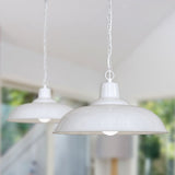Hand Painted Iron Pendant Lights Portland Reclaimed Style Industrial Pendant Light Pure White