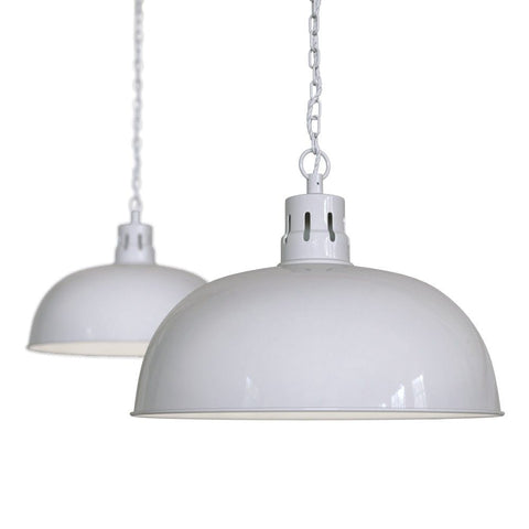 Hand Painted Iron Pendant Lights Berwick Rustic Dome Pendant Light Pale Grey