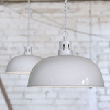 Hand Painted Iron Pendant Lights Berwick Rustic Dome Pendant Light Pale Grey