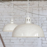 Hand Painted Iron Pendant Lights Berwick Rustic Dome Pendant Light Clay White Cream