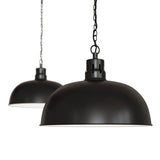 Hand Painted Iron Pendant Lights Berwick Rustic Dome Pendant Light Matt Black