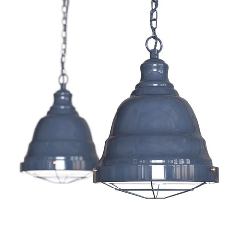 Hand Painted Iron Pendant Lights Ganton Vintage Cage Pendant Light Leaden Grey Slate