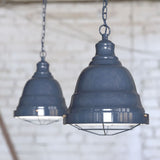 Hand Painted Iron Pendant Lights Ganton Vintage Cage Pendant Light Leaden Grey Slate