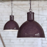 Hand Painted Iron Pendant Lights Wardour Industrial Bay Pendant Light Mulberry Red Burgundy