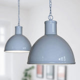 Hand Painted Iron Pendant Lights Wardour Industrial Bay Pendant Light French Grey