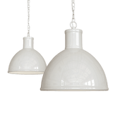 Wardour Industrial Bay Pendant Light Clay White Cream - SE Home