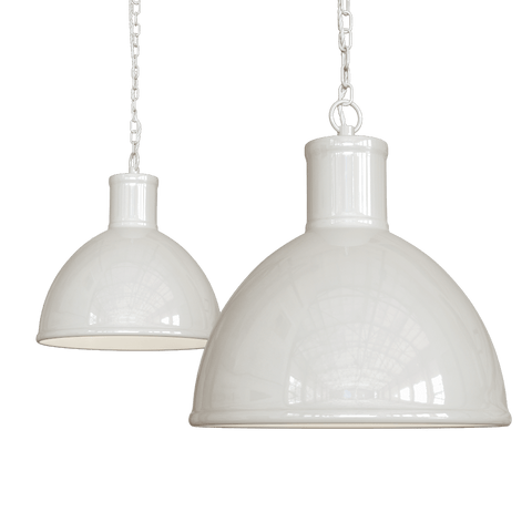 Wardour Industrial Bay Pendant Light Clay White Cream - SE Home