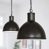 Hand Painted Iron Pendant Lights Wardour Industrial Bay Pendant Light Matt Black