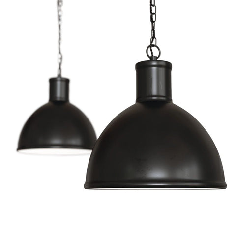 Wardour Industrial Bay Pendant Light Matt Black - SE Home