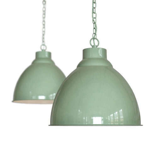 Hand Painted Iron Pendant Lights Oxford Vintage Pendant Light Chalk Mint Green