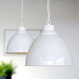 Hand Painted Iron Pendant Lights Oxford Vintage Pendant Light Pure White