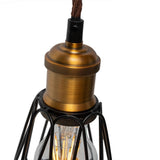 Pendant Lights Denman Industrial Vintage Brass Caged Teardrop Pendant Light