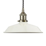 Clay White Small Trinity Metal Painted Pendant Light - Brushed Chrome Lamp Holder & Ceiling Rose - SE Home