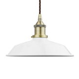 White Small Trinity Metal Painted Pendant Light - Antique Brass Lamp Holder & Ceiling Rose - SE Home