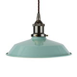 Duck Egg Blue Small Trinity Metal Painted Pendant Light - Black Nickel Lamp Holder & Ceiling Rose - SE Home