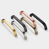 Curved Brass Cupboard Bar Handle - Silver - Hole Centre 128mm - Curve - SE Home