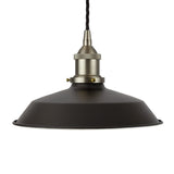 Matt Black Small Trinity Metal Painted Pendant Light - Brushed Chrome Lamp Holder & Ceiling Rose - SE Home