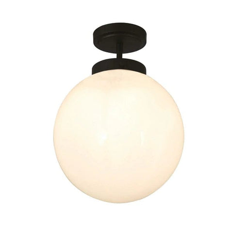 Porto 1 Light Bathroom Ceiling Flush Globe Light - Matte Black