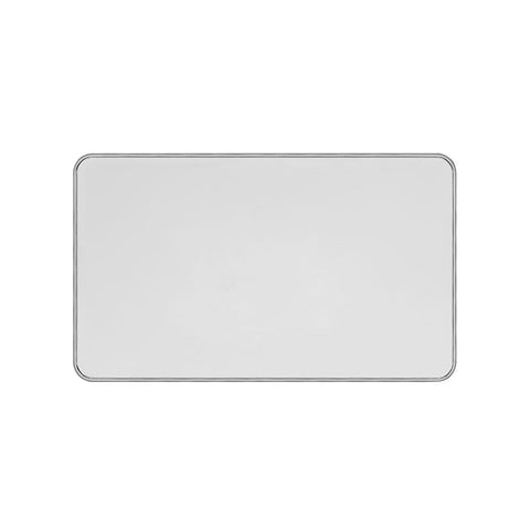 Screwless White and Polished Chrome - White Trim Screwless Fusion White Metal Plate with Chrome Edge Double Blank Plate