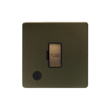 Screwless Bronze - Black Trim - Slim Plate Screwless Bronze 13A Unswitched Connection Unit Flex Outlet