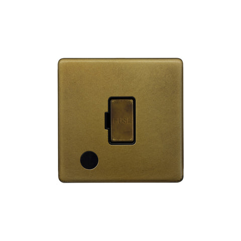 Screwless Old Brass 13A Unswitched Fused Spur Unit (FCU) Flex Outlet