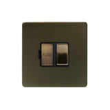 Screwless Bronze - Black Trim - Slim Plate Screwless Bronze 13A Switched FCU