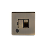 Screwless Antique Brass 13A Switched Fuse Connection Unit Flex Outlet - SE Home