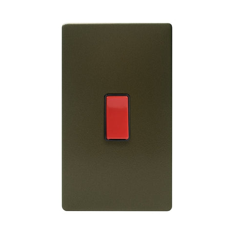 Screwless Bronze 45A 1 Gang Double Pole Switch Large Plate - SE Home