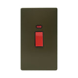 Screwless Bronze 45A 1 Gang Double Pole Switch & Neon (Large Plate) - SE Home