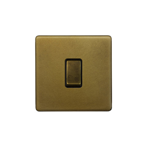 Screwless Old Brass 1 Gang Retractive Switch
