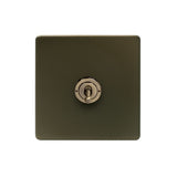 Screwless Bronze 20A 1 Gang 2 Way Toggle Light Switch - SE Home