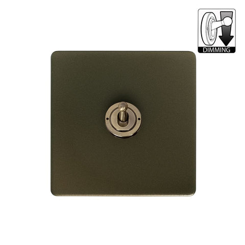 Screwless Bronze 1 Gang Dimming Toggle Light Switch - SE Home