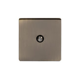 Screwless Antique Brass 1 Gang Satellite Socket - SE Home