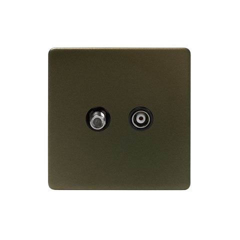Screwless Bronze TV& Satellite Socket - SE Home