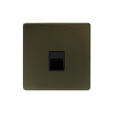 Screwless Bronze 1 Gang Telephone Secondary Socket-BT - SE Home
