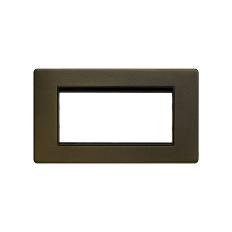 Screwless Bronze and Brushed Brass - Black Trim Screwless Fusion Bronze & Brushed Brass Double Data Plate - 4 Mod