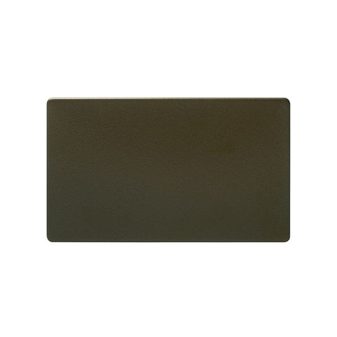 Screwless Bronze - Black Trim - Slim Plate Screwless Bronze 2 Gang Blanking Plate