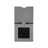 Screwless Black Nickel 5 Amp Euromod Floor Socket 1 Gang - Black - SE Home