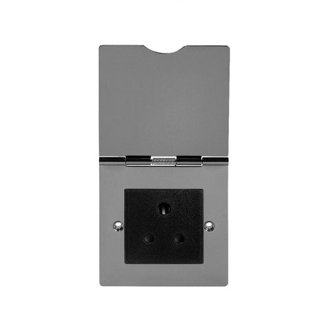 Screwless Black Nickel 5 Amp Euromod Floor Socket 1 Gang - Black - SE Home