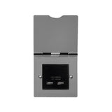 Screwless Black Nickel USB Charger Floor Socket 1 Gang - SE Home