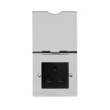 Screwless Polished Chrome 13 Amp Euromod Floor Outlet Socket 1 Gang - Black - SE Home